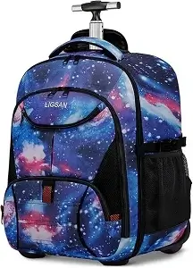 Mochila ligsan con ruedas con estampado universo